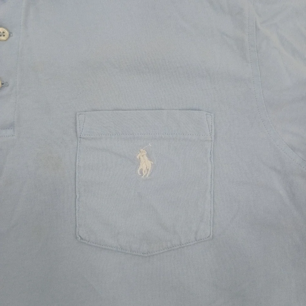 Polo Ralph Lauren Mens Classic Fit Pocket Polo Shirt Light Blue S/S Sz. L